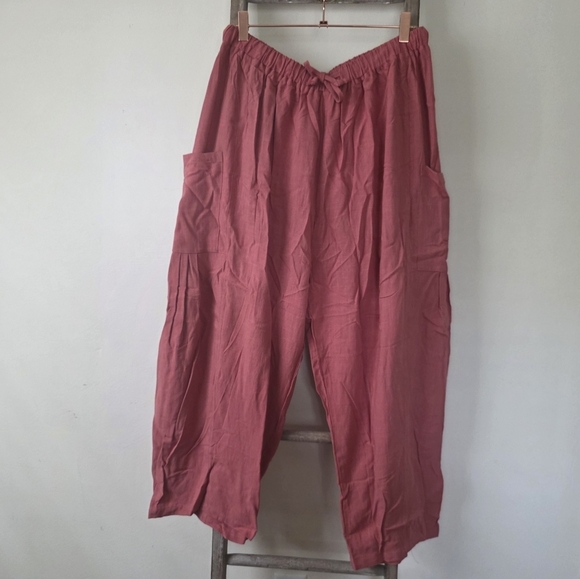 ⭐️40% Off⭐️ Tarse Linen Blend Wide Leg Palazzo Harem Pants - Picture 3 of 14